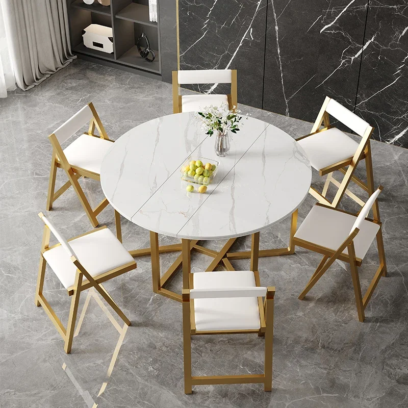 

Funky Extendable Dining Table Legs Metal Gold Folding Dining Table Space Savers Sideboards Mesas De Comedor Salon Furniture