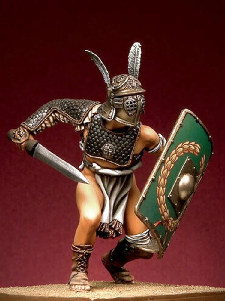 Unassambled  1/18 90mm ancient Gladiator stand with shield (WITH BASE )   Resin figure miniature model kits Unpainted