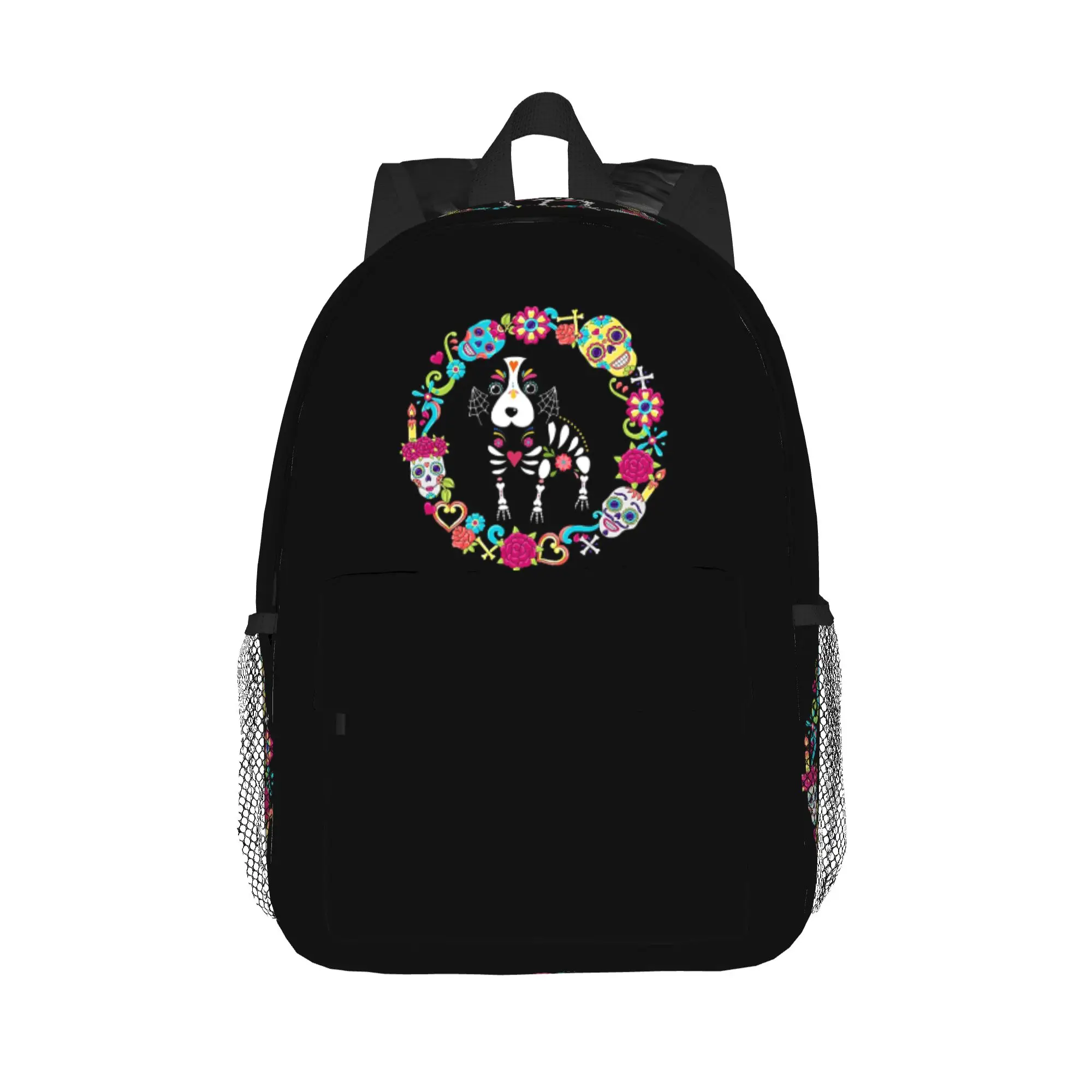 Dog Dias De Los Muertos Day of the Dead Backpack Hot Sale Daypack  Boys Girls BookBag Shoulder Bags for Men Women School Bag