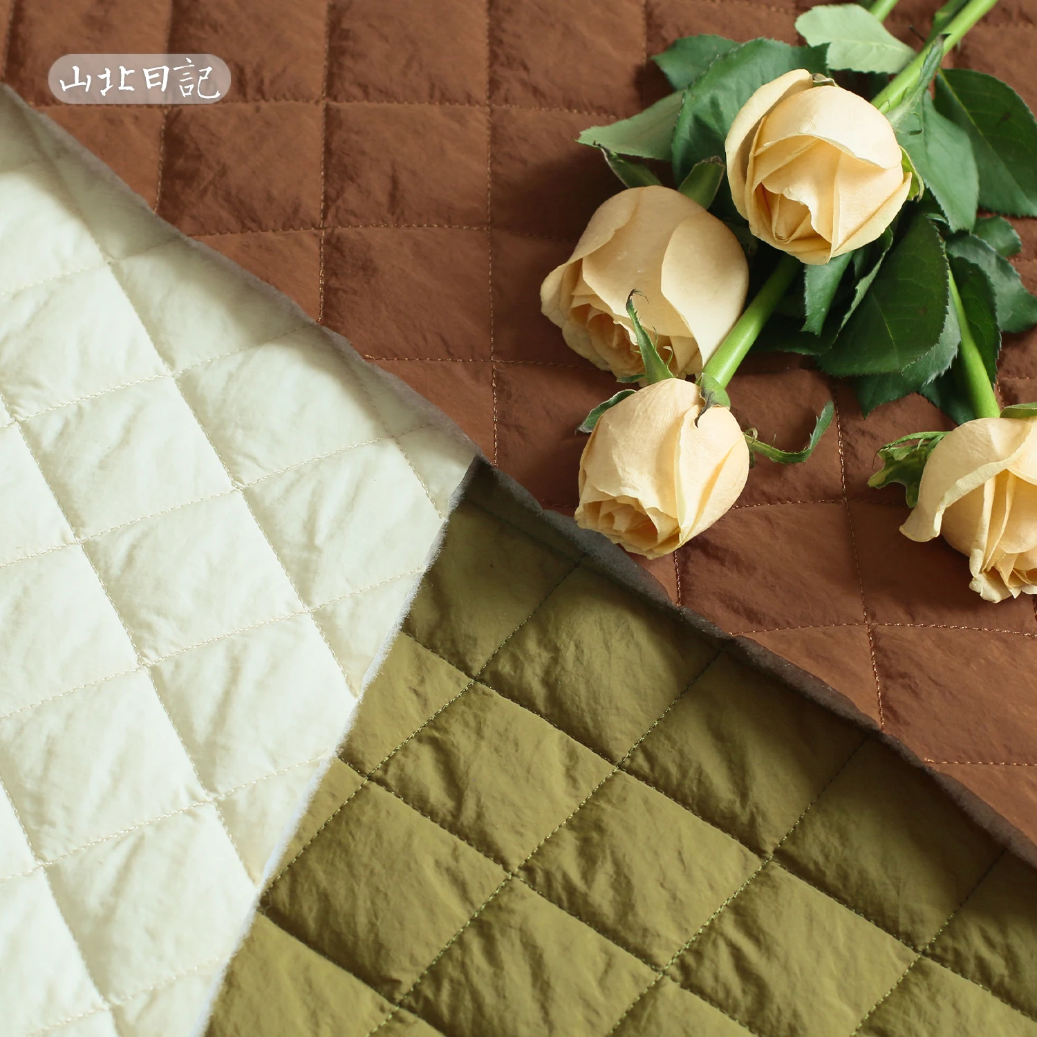 Algodão acolchoado e linho Patchwork tecido, três camadas de pano para baixo casaco, jaqueta acolchoada, Home Texture, DIY costura acessórios, novo