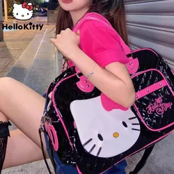 Sanrio Hello Kitty Side Bags For Women Large Travel Black Pink Ladies Hand Bag Japanese Y2k Kawaii Bags For Girls Fashion Tote