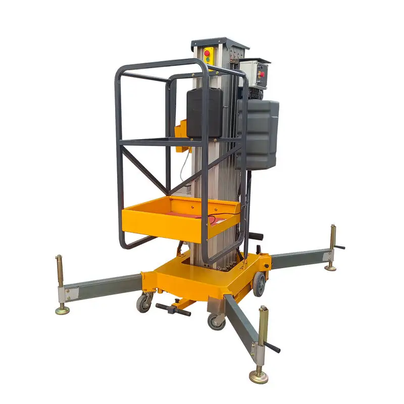 Customized popular high-altitude work platform hydraulic lift single lift vertical mast aluminum alloy lifting platform personal