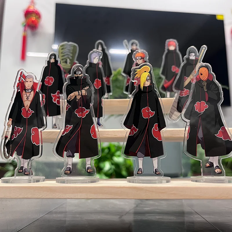 Naruto Akatsuki Acrylic Tile Ornaments Anime Figures Pain Uchiha Itachi Kawaii Decoration Doll Figurine Model Kids Toy Gifts