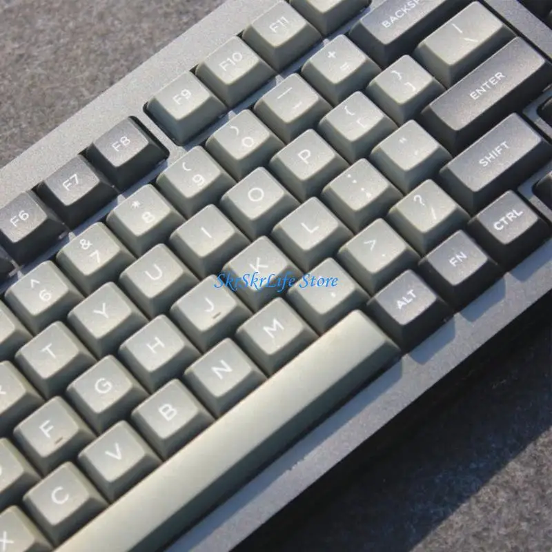

E65E 130 Keys Minimalist Double Shot Gray DSA Keycaps For MX Switches Mechanical keyboard ThickPBT Keycap Keypad Caps