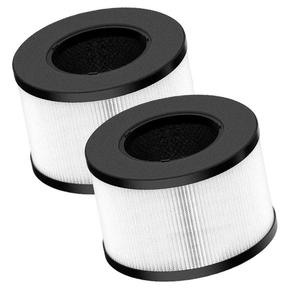 BS-03 H13 True HEPA Replacement Filter For Slevoo BS-03 Purifier, 3-Stage Filtration With Carbon & Pre-Filter, 2 Pack