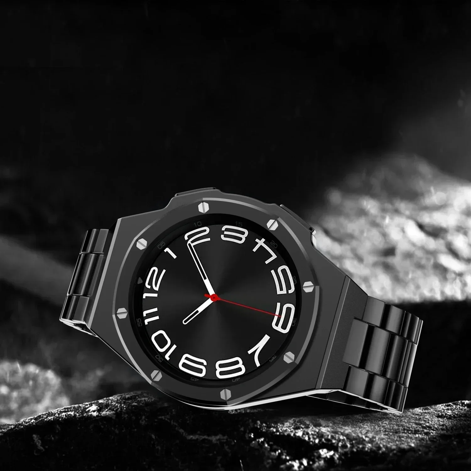 Modification Kit For Samsung Galaxy Watch 6 Classic 47mm Stainless Steel Metal Case Strap For Galaxy 6 Classic 43mm Rubber Band