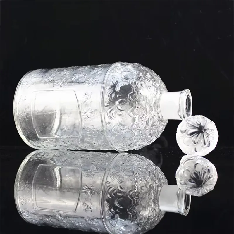 Clear Glass Perfume Bottle Bee Pattern 500ml 1000ml Thick Bottom Refillable Decorative Home Fragrance Storage Jar