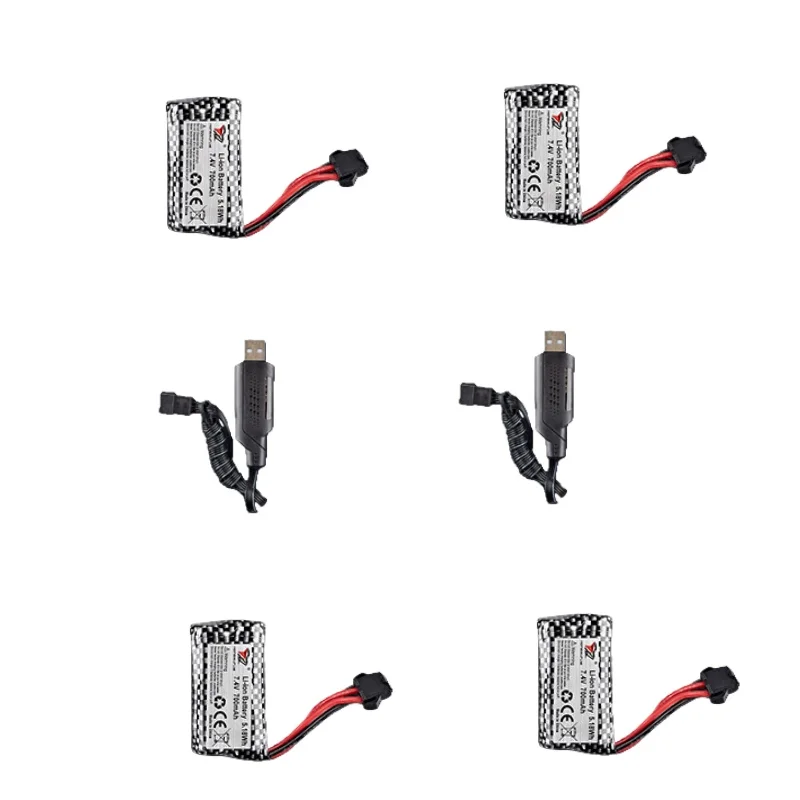Accesorios de batería para barco HJ820 RC, 7,4 V, 700mAh y línea de carga USB, repuestos para barco de Control remoto HJ820
