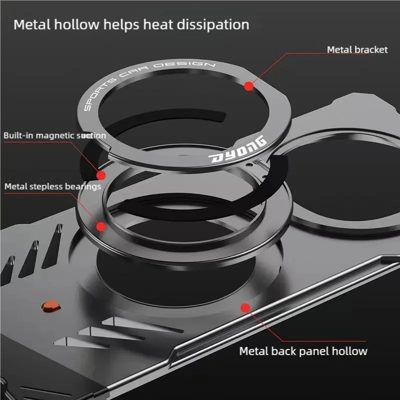 Aluminum Alloy Metal Frameless Bracket Magnetic Case For OPPO Find N5 PKH110 Case 360° Rotating Bumper For OPPO Find N5 Coque