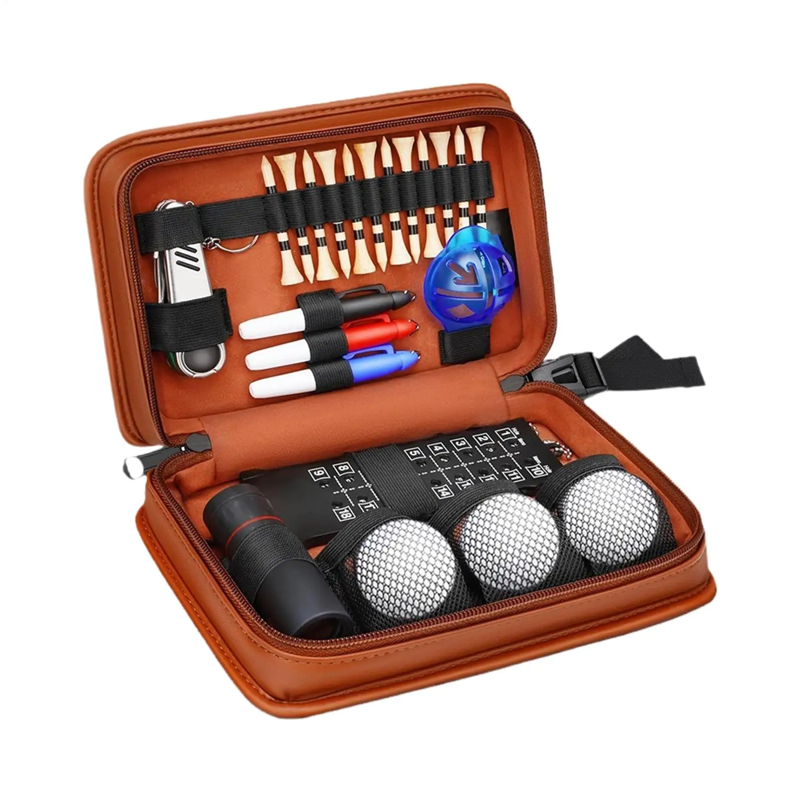 Golf  Leather Pouch Golf equipment storage bag Leather texture appearance for daily practice leisure golf activities