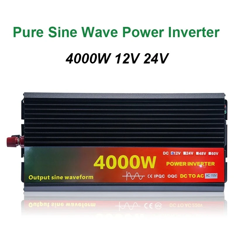 Shipping 12v 24V 48V DC to AC 220V 1000W 2000W 3000W 4000W 5000W Pure Sine Wave Car Solar   Inverter Ukraine