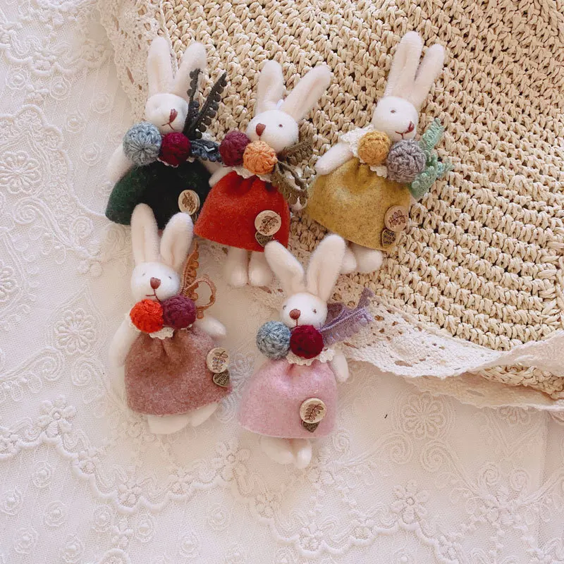 Johnature 2024 New Mori Animal Rabbits Doll Women Brooch Versatile Cute Corsage Girl Accessories Japanese Brooch