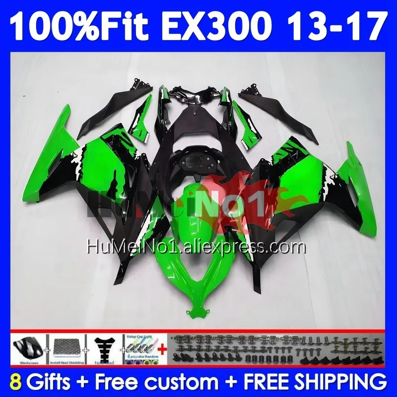 Green Black Fairing For KAWASAKI NINJA ZX3R EX 300 R 300R CC 2013 2014 2015 2016 2017 234No.0 EX300R EX300 13 14 15 16 17 Body