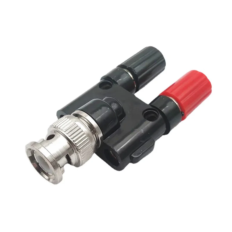 Q9 BNC Banana To Two Dual 4mm Banana Male Female Jack Coaxial Connector BNC Tee Type 3Way Splitter RF Adapter High Quanlity