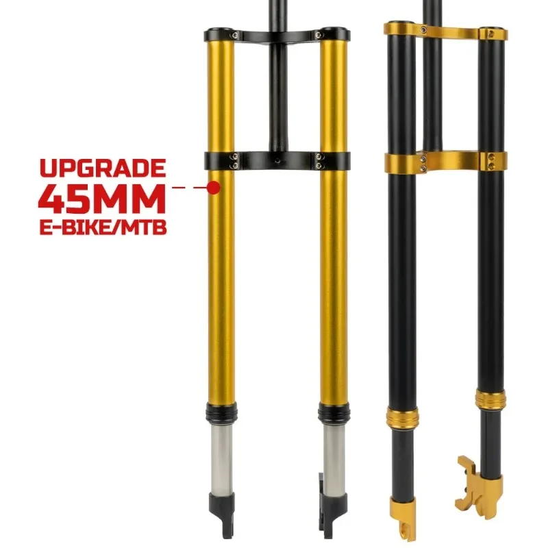 26inch Spring Quick Release Fork 135*9mm Dual Double Crown Electric  Bike Bicycle Suspension Inverted Front Fork