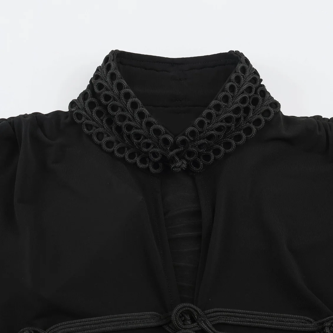 KASLEAD Women's Loose Shirt with Rope Knot 5070492 New Style Casual Fashion Polyester Fiber Long Sleeve Button Closure