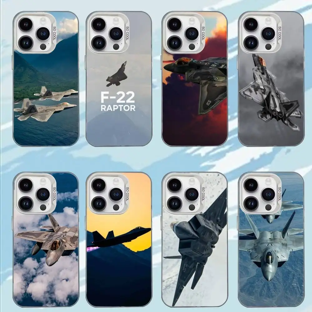 Lockheed – coque de téléphone Martin F-22 Raptor, étui antichoc mat blanc bonbon pour iPhone 17,16,15,14,13,12,11,Mini,Pro,E,MAX