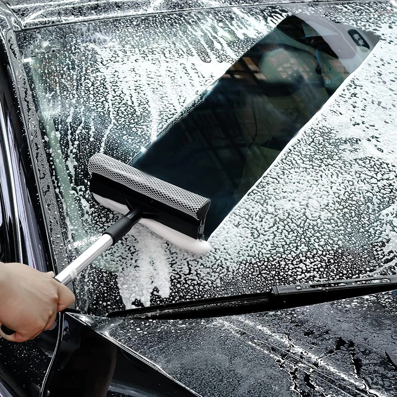 1Pc Squeegee Car Window Cleaner Single Section Pole /Retractable Pole Cleaning Window Brush Glass Squeegee Car Cleaning Tools·