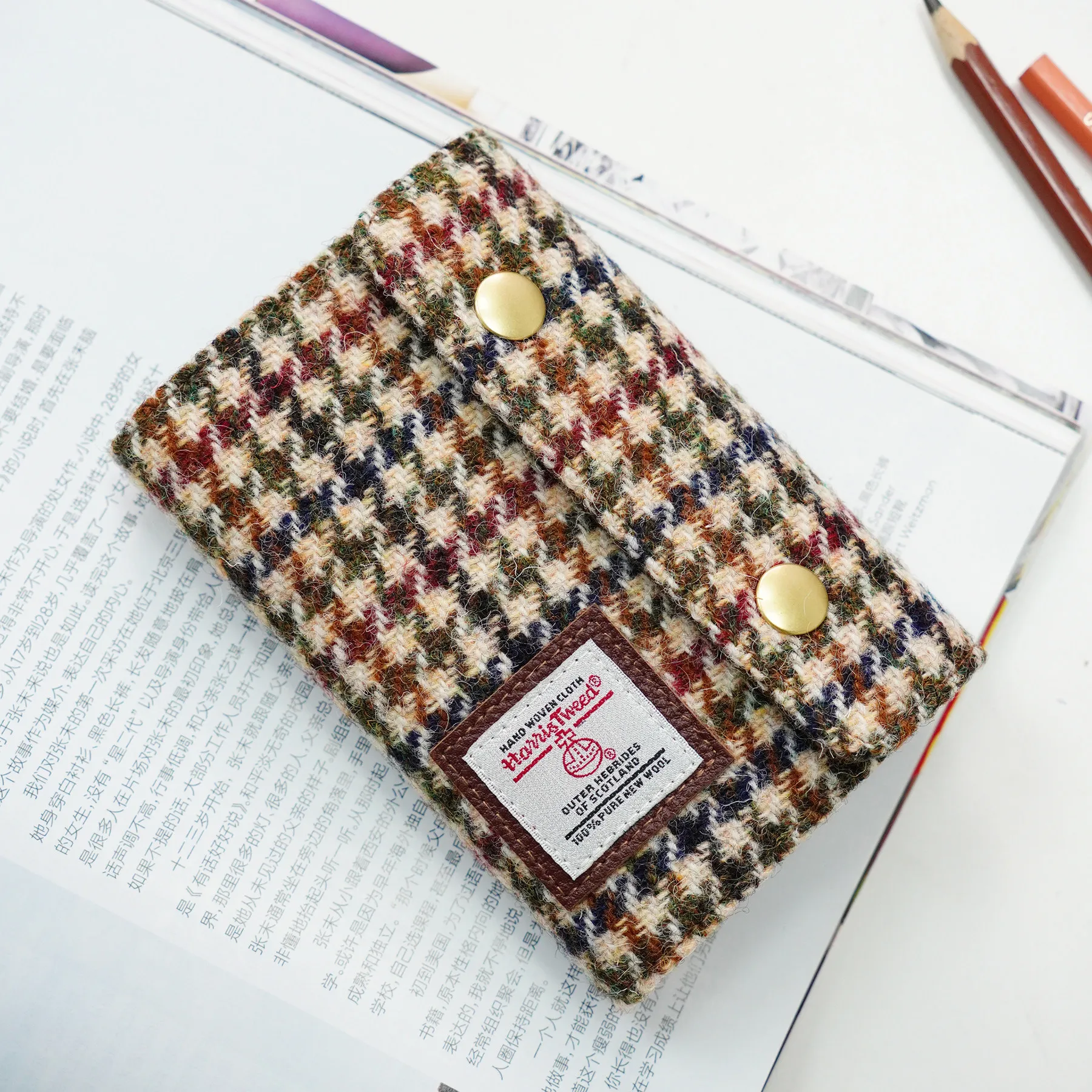 M5 Harris Tweed Deduction Handbook, Diary, Portable Mini Pocket Notebook 9x13.3cm