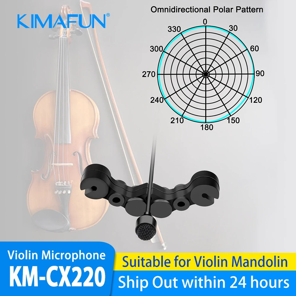 KIMAFUN KM-G150-6 2.4G Mini Wireless Violin Mic Professional Musical Instrument Condenser Microphone System for Violin Mandolin