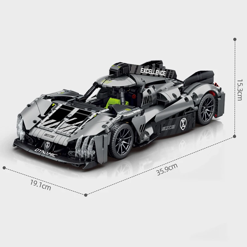 1100PCS Technical 9X8 LHM Hypercar Sports car Building Blocks Hybrid Super Racing Vehicle Bricks Toys Gifts For Boys Children