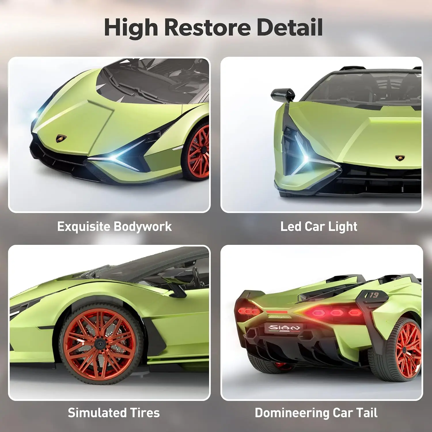 Lamborghini Remote Control Car, 1:12 Scale Lambo Rc Cars 7.4V 900mAh Officially Licensed 12Km/h Fast Toy Car with Led Light 2.4G