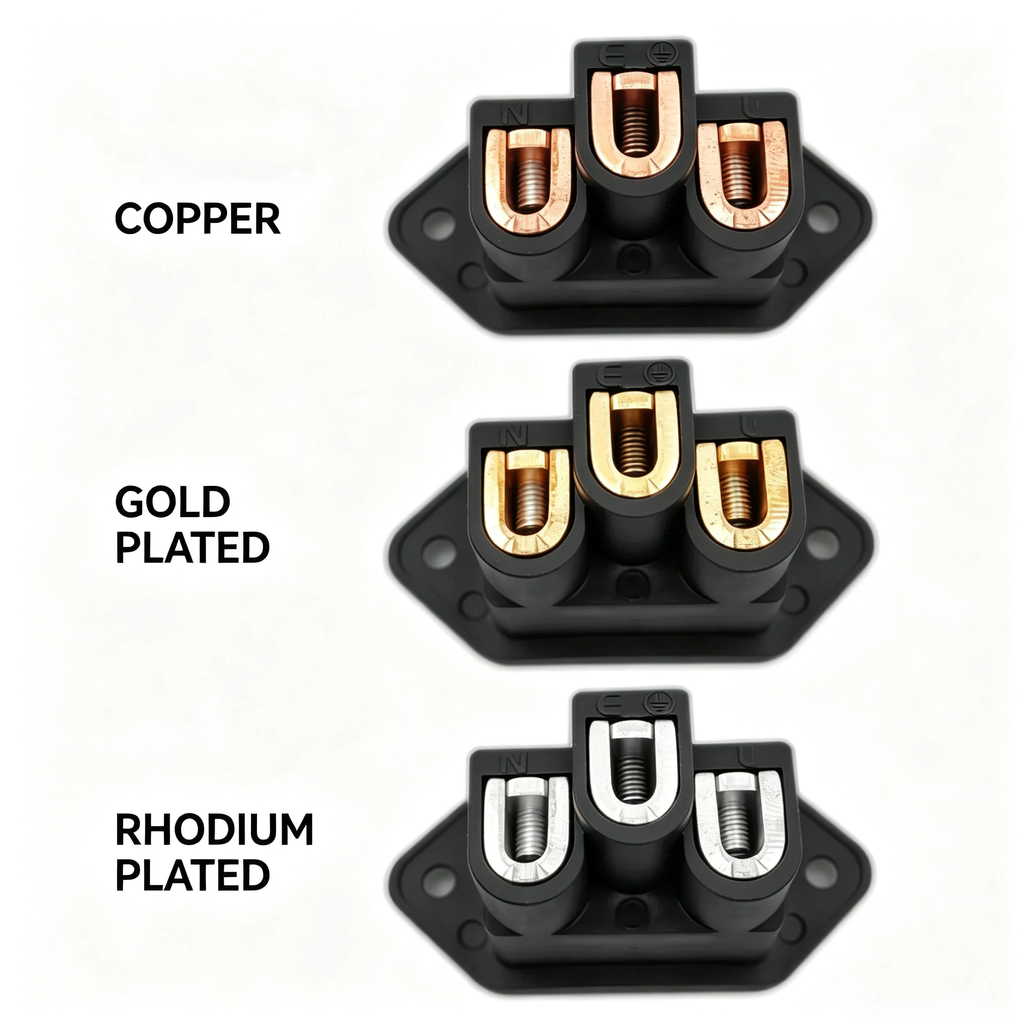AC FI-06 IEC Inlet Socket Pure Copper/Gold Plated/Rhodium Plated AC Power Chassis IEC Inlet Power