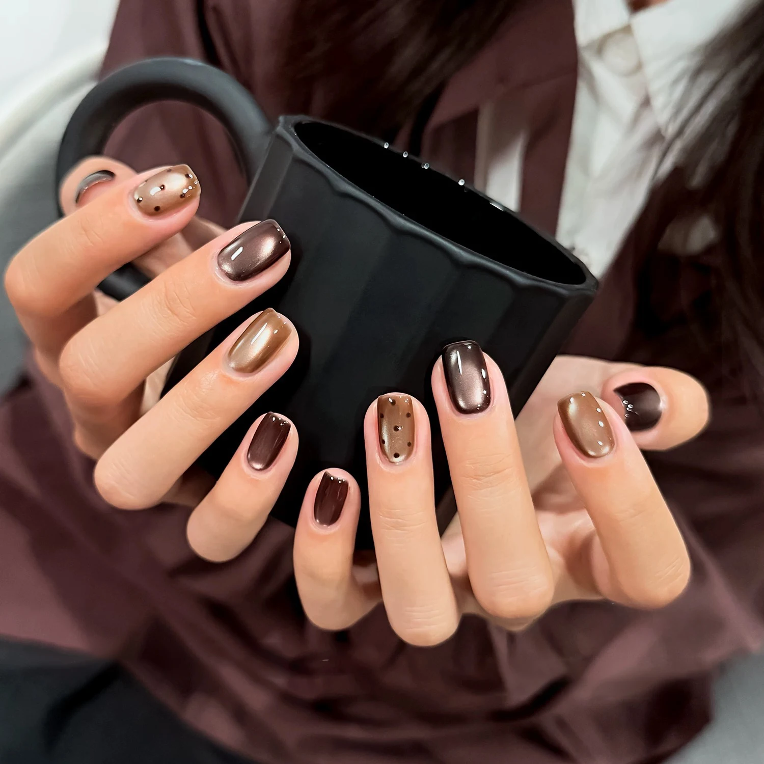 1 قطعة TC ميلاد تبييض الغروب جمع الزجاج حبة القط العين هلام مسمار البولندية 2025 جديد الخريف/الشتاء مسمار الفن نقع قبالة UV/LED