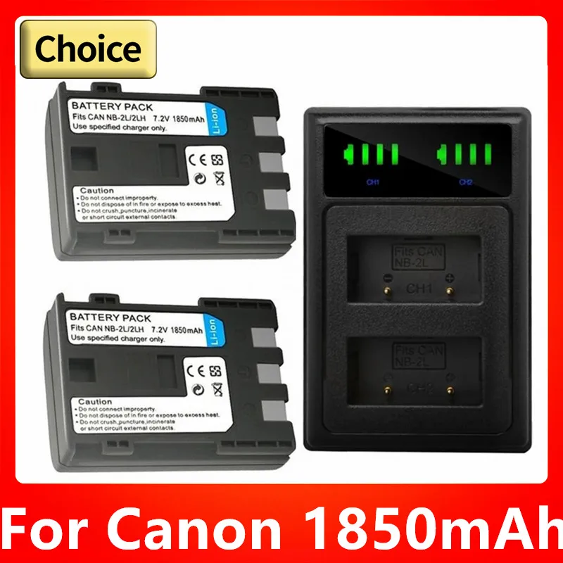 NB-2L NB2LH 2L 1850 мАч аккумулятор с зарядным устройством для Canon DC310 DC420 EOS 350D 400D G7 G9 S30 S70 S80 ZR500 ZR850 HG10 HV20