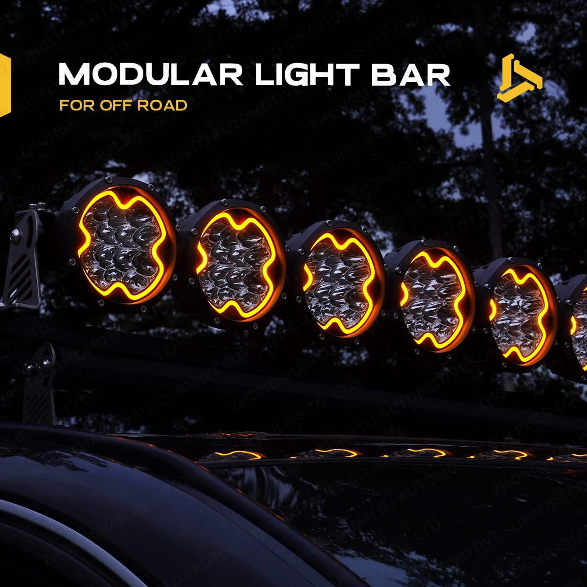 42 Inch 12V Super Bright Roof Rack Linkable Modular Amber LED Light Bar for Car Offroad Truck Compatible jeep Spot bar Light 4X4