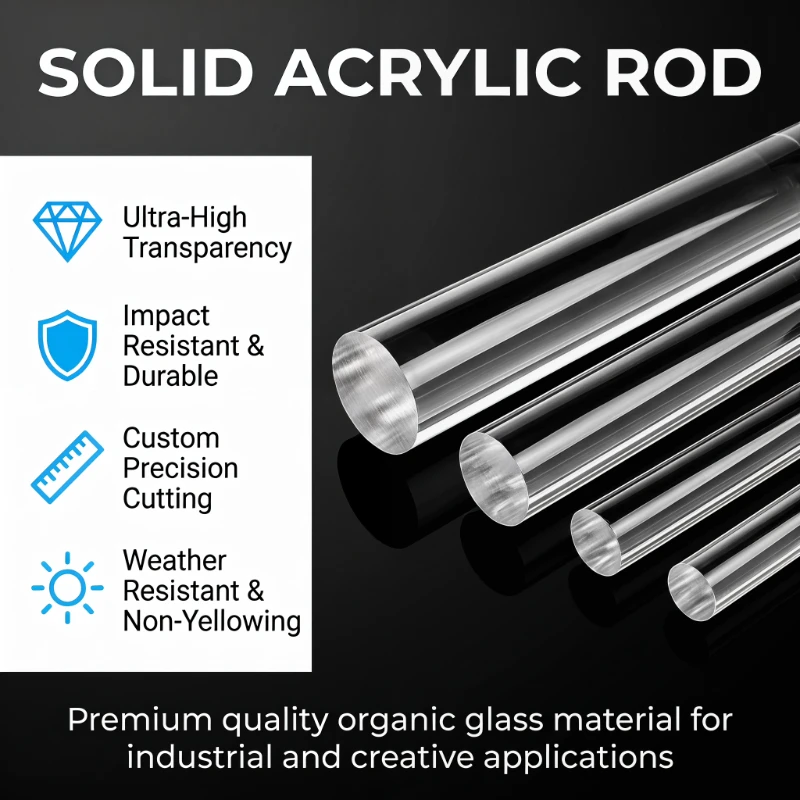 Acrylic Rod, Clear Acrylic Rod, PMMA Rod, Solid Acrylic Bar, Acrylic Round Bar, Organic Glass Rod