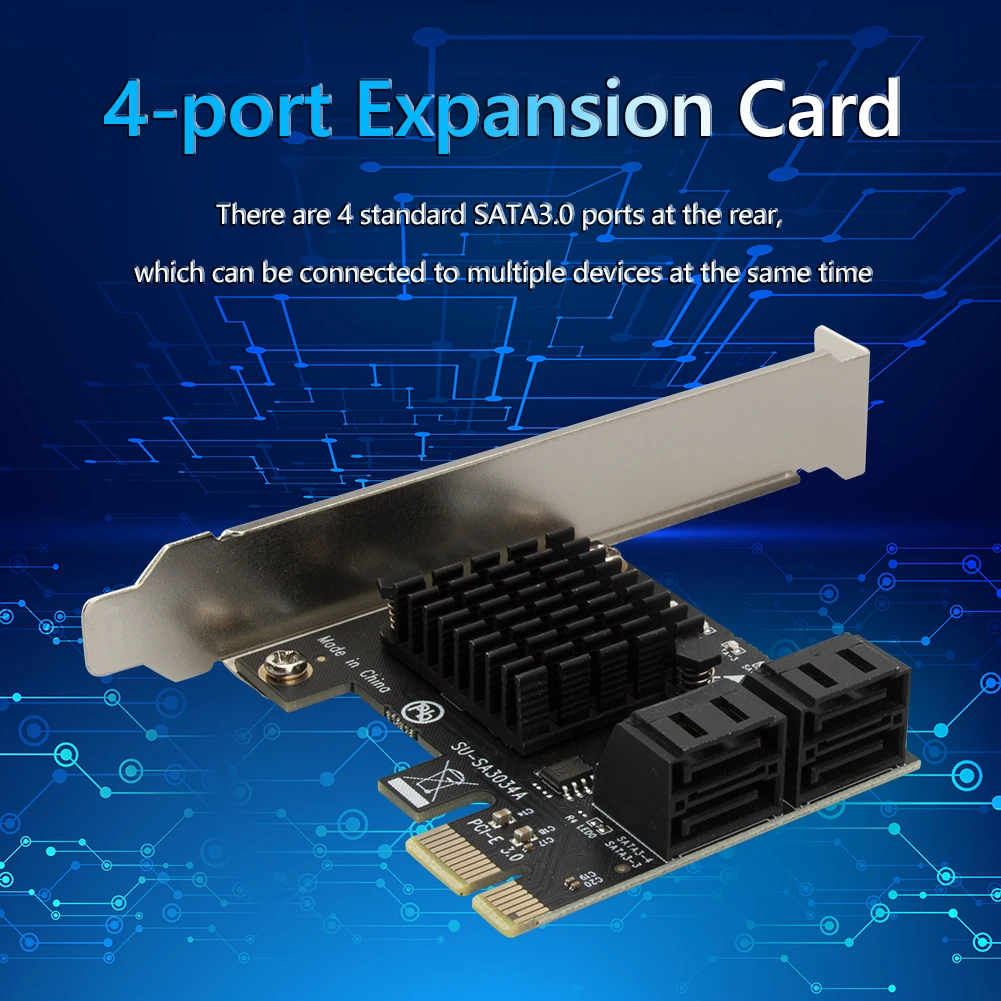 PCIe SATA Adapter 4 Port SATA III to PCI Express 3.0 X1 Internal Expansion Card