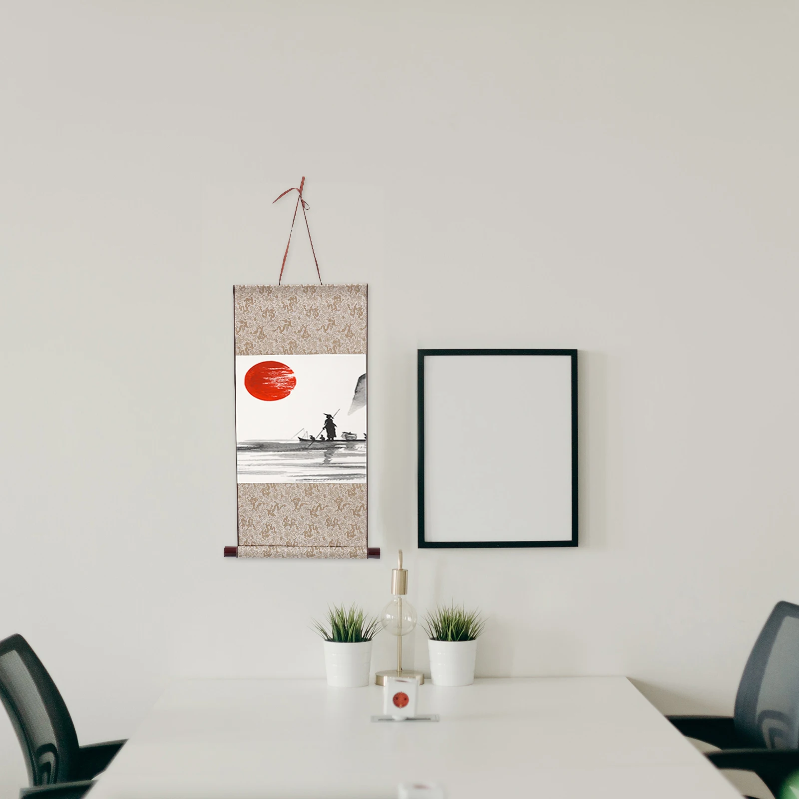 2 Pcs Blank Scroll Calligraphy Painting Paper Wall-mounted Brush Chinese Drawing