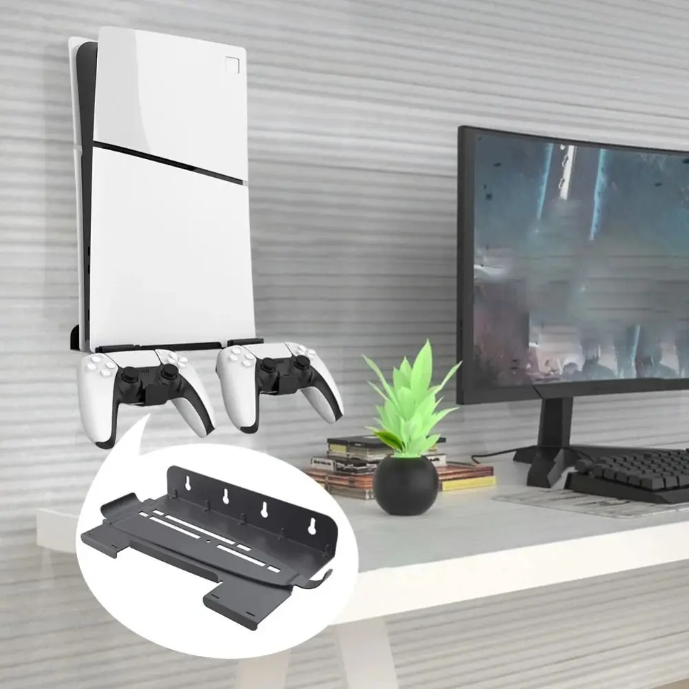 Wall Mount Bracket Game Consol Wall Holder Durable Creative Space Saver Holder Steel Convenient for PS5 Slim/PS5