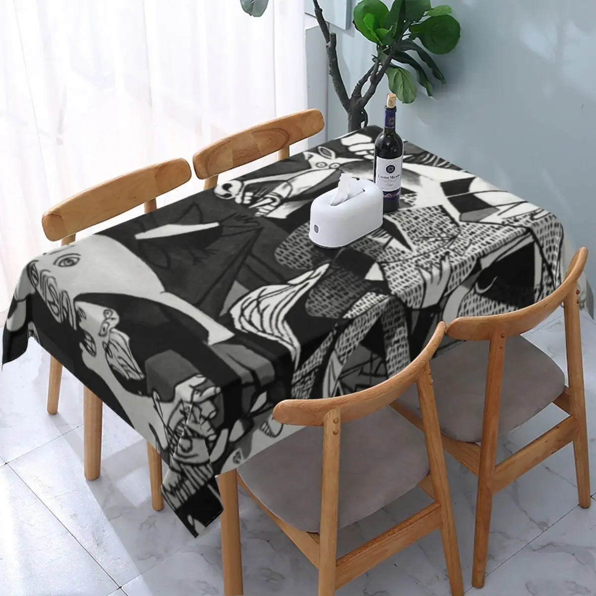 Rectangular Pablo Picasso Guernica Table Cloth Waterproof Tablecloth 45