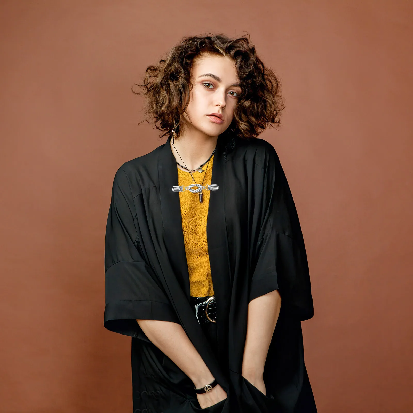 

2 pcs Dress Cardigan Clip Waist Clip For Women Sweater Shawl Brooch Jacket Cloak Pin Decorative Breastpins Costume