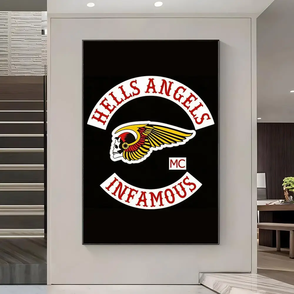 H-Hells A-Angels Logo Poster Poster Artistic Stylish Wall Art For Home Office Bathroom‌ Decor Living