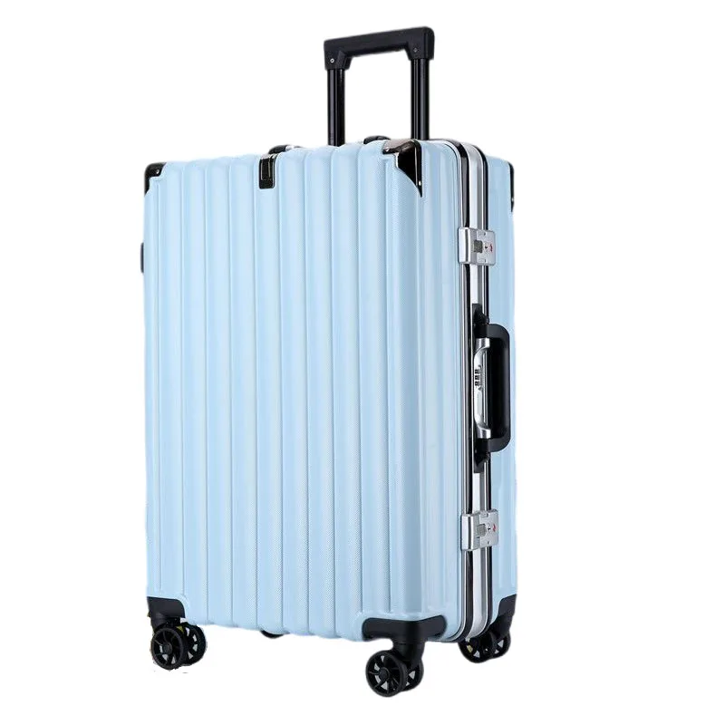 Valise de Voyage en Cuir avec Verrouillage par Mot de Passe, Cadre Trolley, Roue Universelle, 20, 26, 28 Pouces