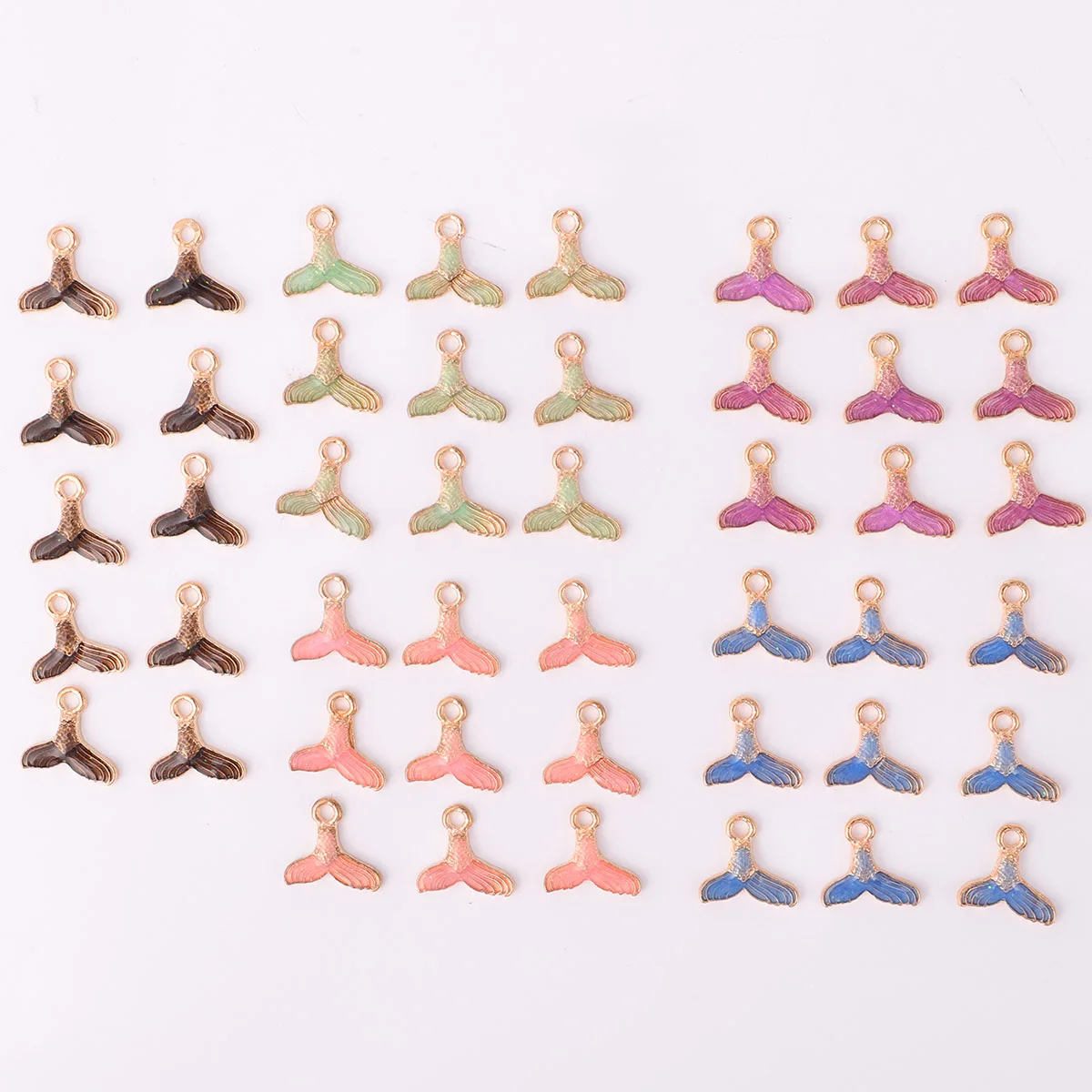 

50Pcs Elegant Fish Tail Earring Making Accessory Alloy DIY Pendant Charm Set Jewelry Making Supplies