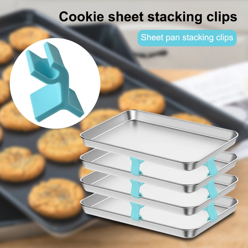 

16PCS Baking Sheet Stackers Reusable Trays Stacking Holder Space-Saving Trays Stacking Holder Multipurpose Baking Tray Stackers