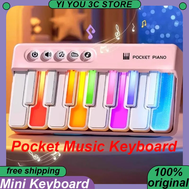 

Pocket Music Keyboard Mini Instrument Playable Gift Electronic Keyboard for Children Beginners Piano Toys for Girls