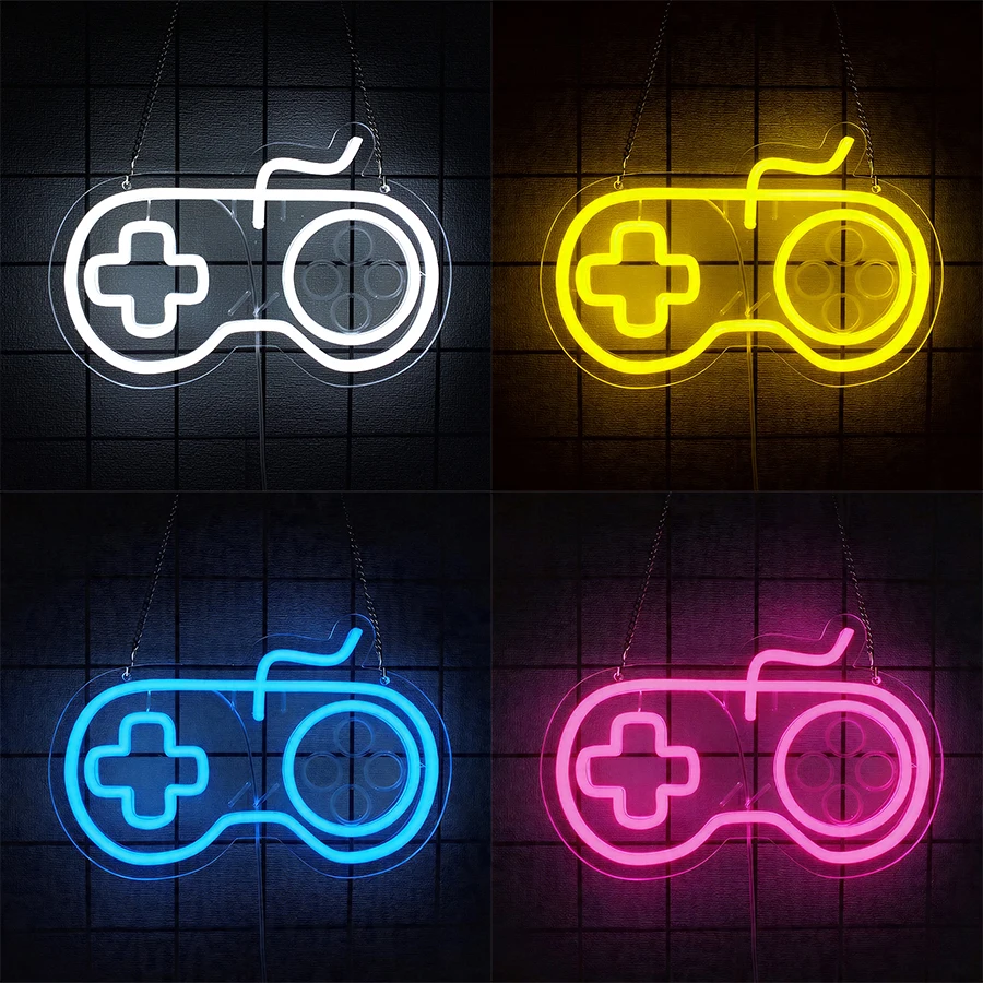 Game Handle Led Neon Sign, Used For Wall Decor, Bedroom Game Room Club Man Cave Wall Lamp, Teenagers Game Player Gifts.