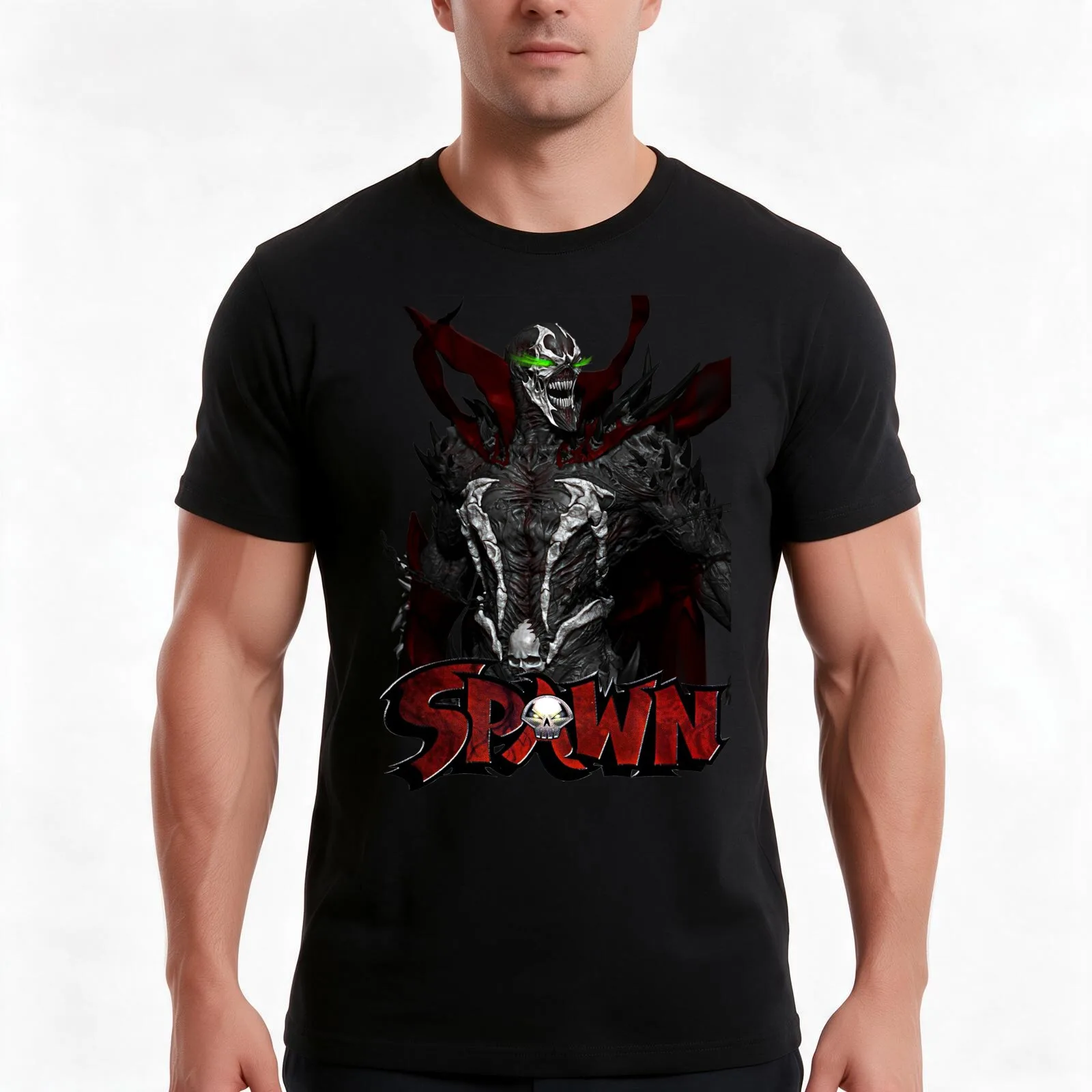 THE HELL SPAWN T-Shirt, Summer Casual Cotton Tee, Oversized Streetwear Tops, Vintage Graphic Print, Loose Fit Short Sleeve