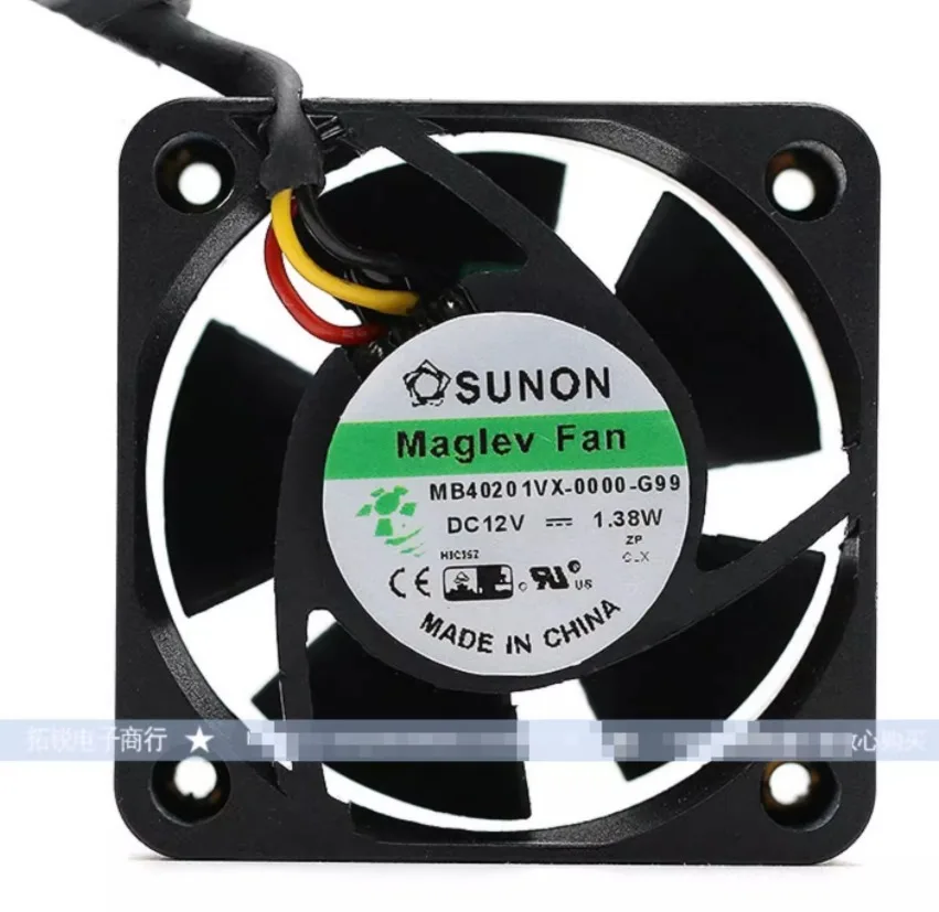 SUNON MB40201VX-0000-G99 DC 12V 1.38W 40x40x20mm 3-Wire Cooling Fan