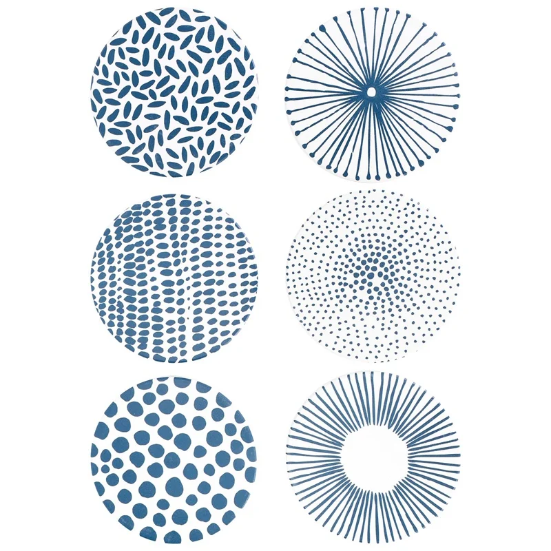 Pedra cerâmica com suporte de cortiça antiderrapante isolamento térmico tapete de mesa porta-copos absorventes para bebidas conjunto de 6