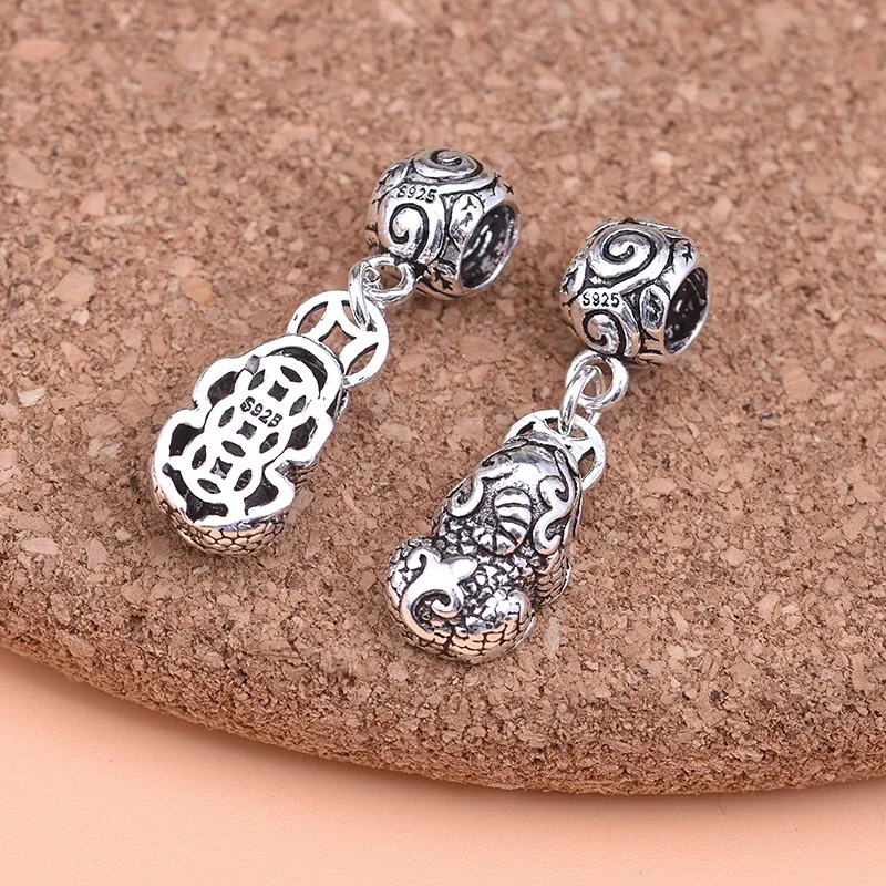 925 sterling silver vintage bracelet necklace Pixiu pendant Handmade DIY jewelry accessories