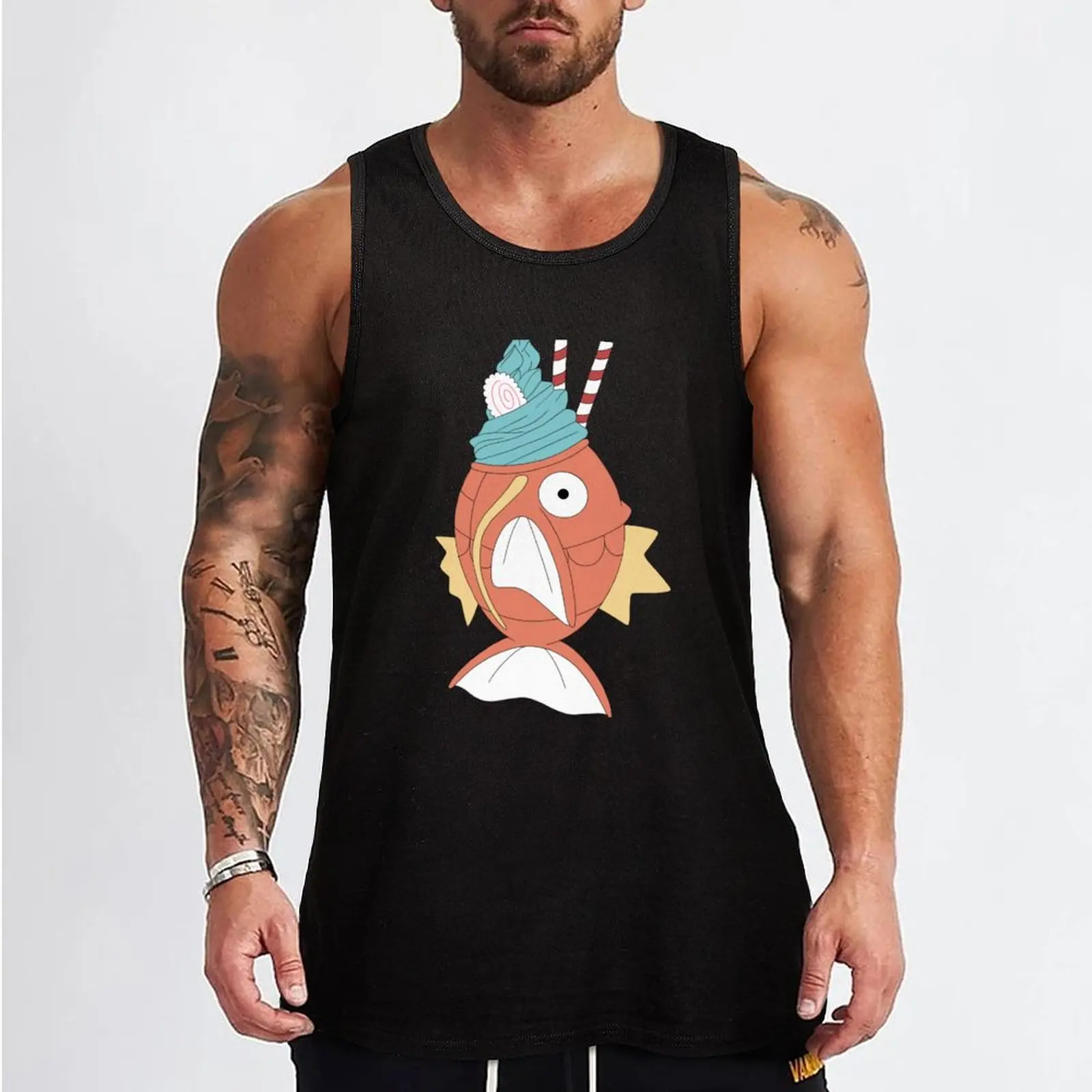 Karp taiyaki Japanese dessert Tank Top Men's t-shirt sleeveless gym shirt man fitness summer clothes for men Man gym clothes