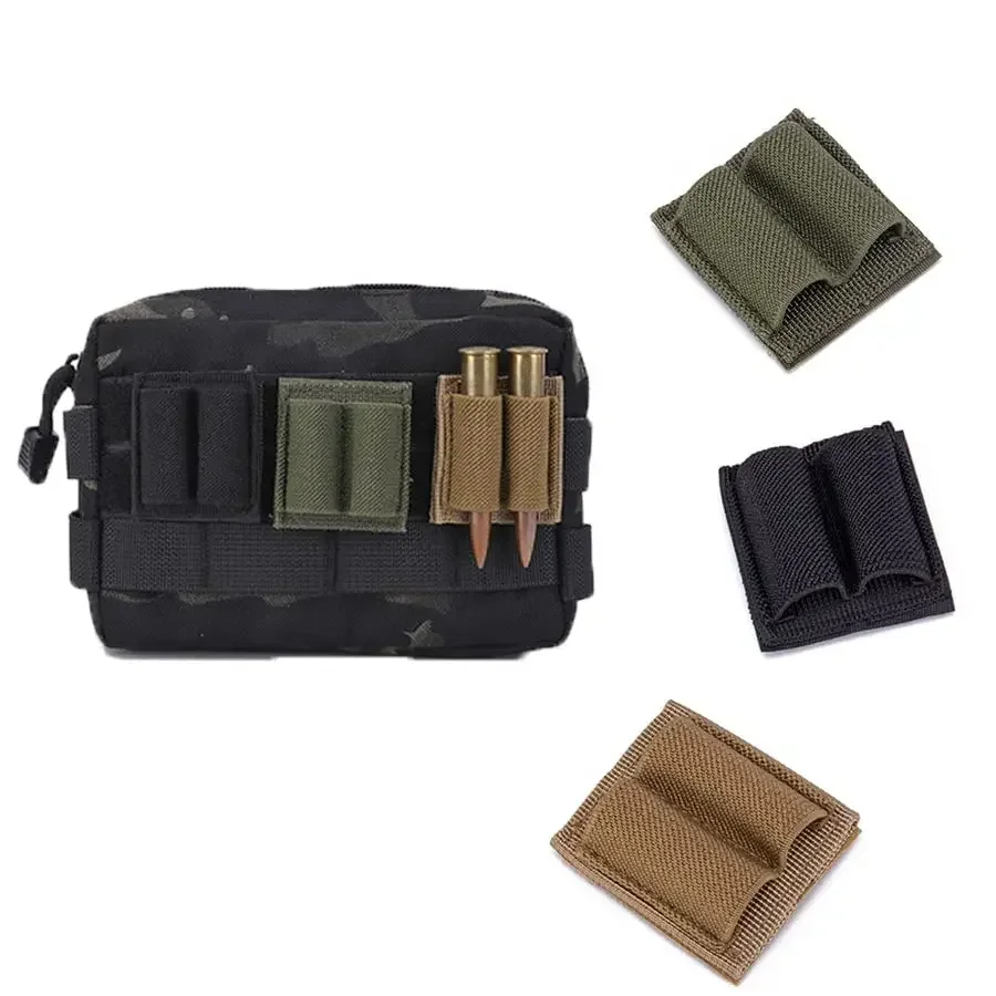 2-Round Holder Shotgun Shells Holder Rifle Bullet Battery Pen Light Stick Tool Carrier Holder Nylon Pouch for Shotgun Shell