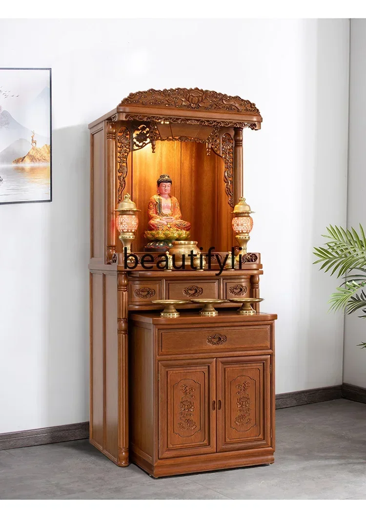 

LJYBuddhist niche new Chinese vertical cabinet shrine table modern household light luxury living room shrine table cabinet