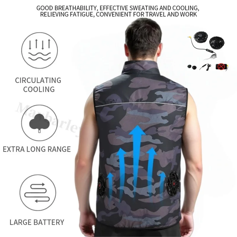 

Cooling Fan Vest Hiking Air-conditioned Clothes Men Women Cooling Vest Work Sport Outdoor Camping Fishing Summer Cool Jacket